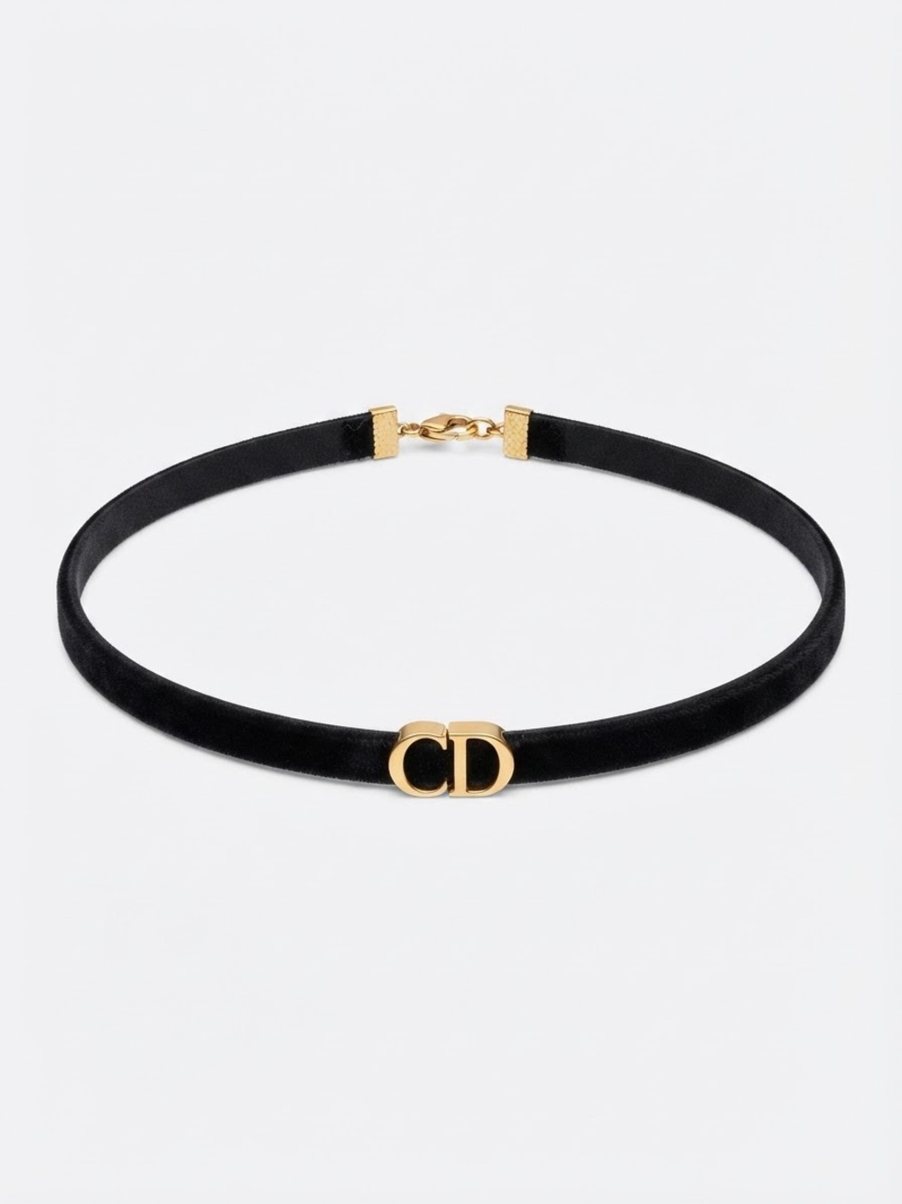 Black Velvet Choker with Gold Letters Accent
